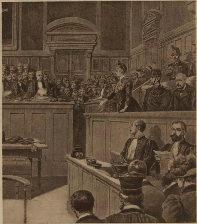 L’audience des assises, dans la gravure reproduite par Détective.