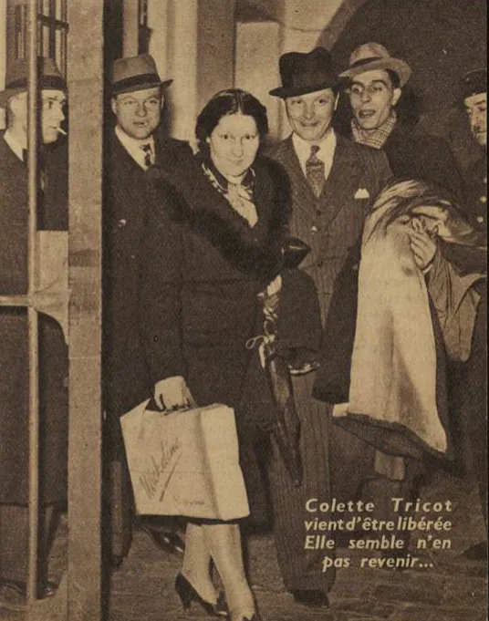 Colette Tricot à la sortie du tribunal après son acquittement.