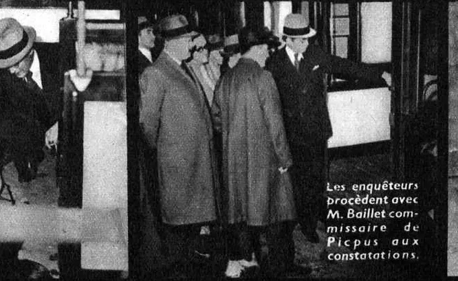Les enquêteurs et le commissaire Baillet procèdent aux constatations.