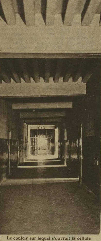 Le couloir donnant sur la cellule de Marthe Hanau à Saint-Lazare.