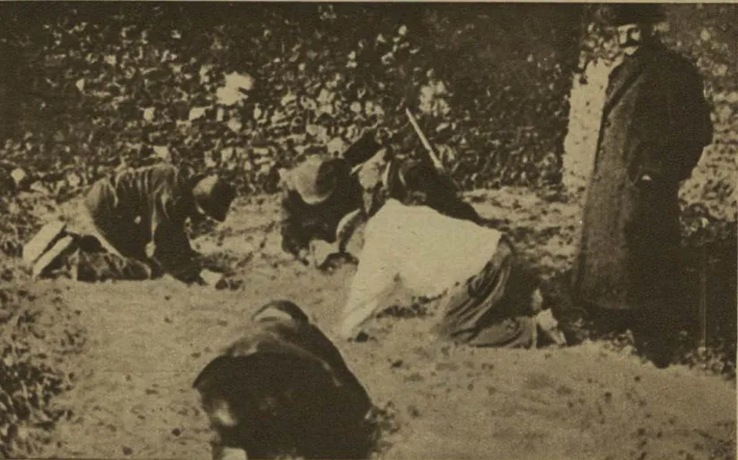 Les fouilles du jardin de la villa de Gambais.