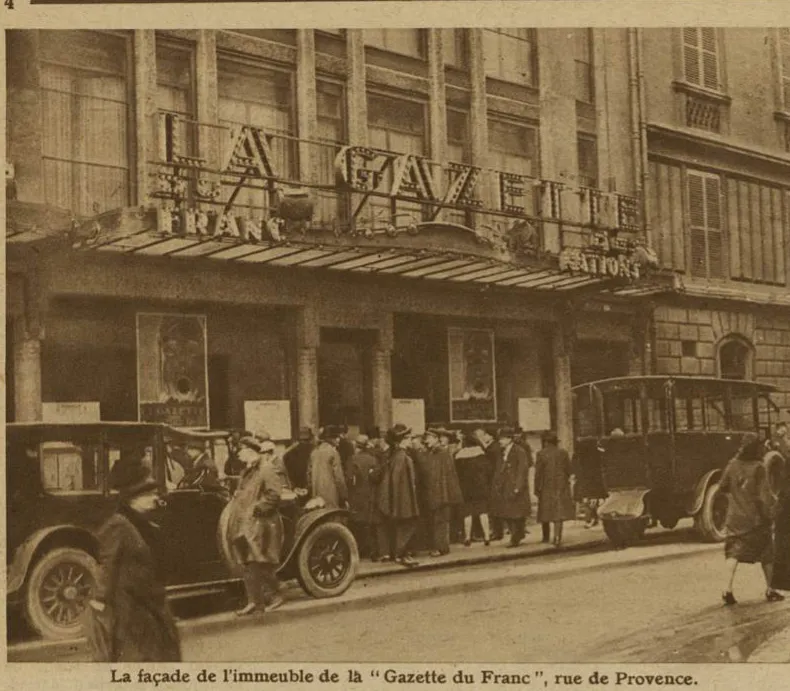 La Gazette du Franc, rue de Provence, avant que ses bureaux deviennent un lieu d’enquête.