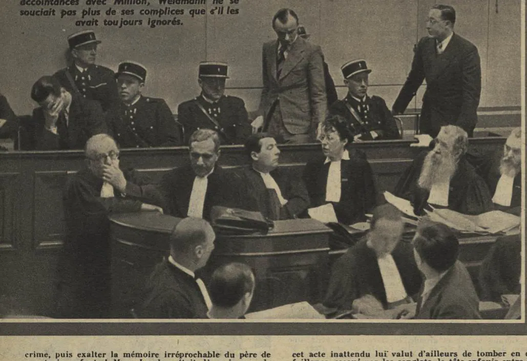 Jean Blanc interrogé à l’audience, devant le banc des accusés.