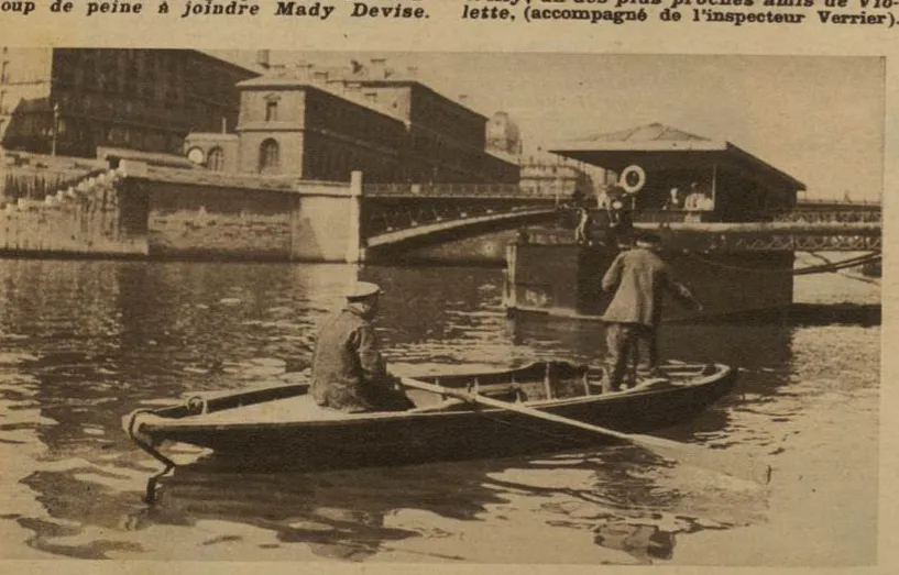 Des recherches sont entreprises dans la Seine pendant la fuite de Violette.